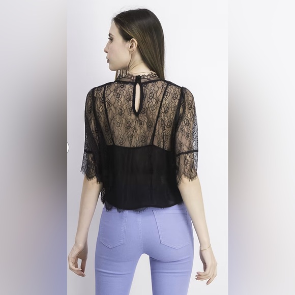 NWT Mango Aniseed black lace blouse - Picture 4 of 11